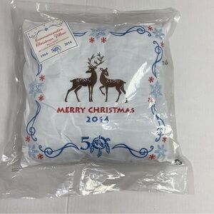 50TH ANNIVERSARY BILLY MILLS CHRISTMAS PILLOW 2014 10" X 10" Never Opened NOS